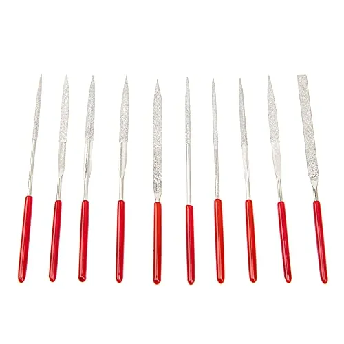 10Pcs Yootones Guitar Files Kit, Guitar Fret Nut Saddle Slot Pickguard Grinding File Group Set Luthier Repair Tool Compatible with Guitar Violin