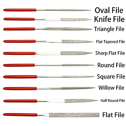 10Pcs Yootones Guitar Files Kit, Guitar Fret Nut Saddle Slot Pickguard Grinding File Group Set Luthier Repair Tool Compatible with Guitar Violin
