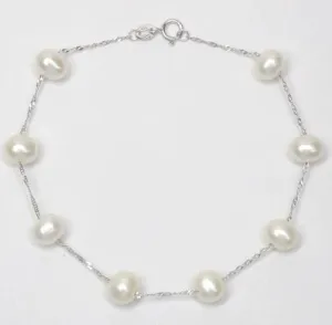 14 Karat White Tin Cup Bracelet