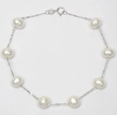 14 Karat White Tin Cup Bracelet