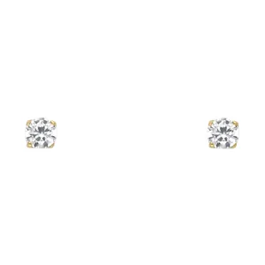 14K 3MM CZ BIRTH STONE STUD EARRINGS