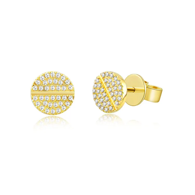 14k Gold & Diamond Stud Earrings -0.13ct