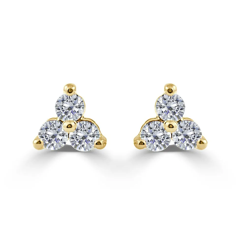14k Gold & Diamond Stud Earrings - 0.96ct