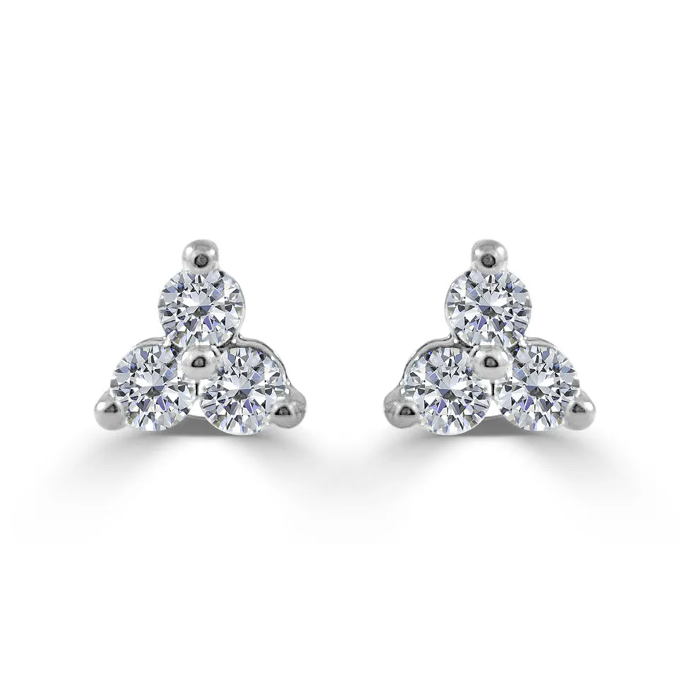 14k Gold & Diamond Stud Earrings - 0.96ct