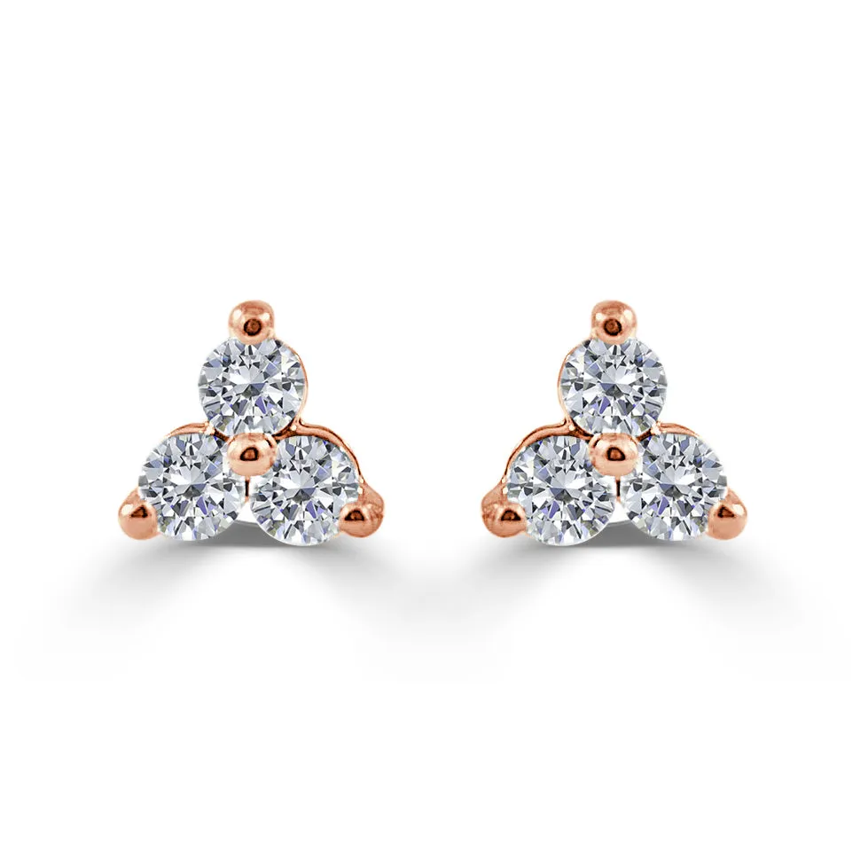 14k Gold & Diamond Stud Earrings - 0.96ct
