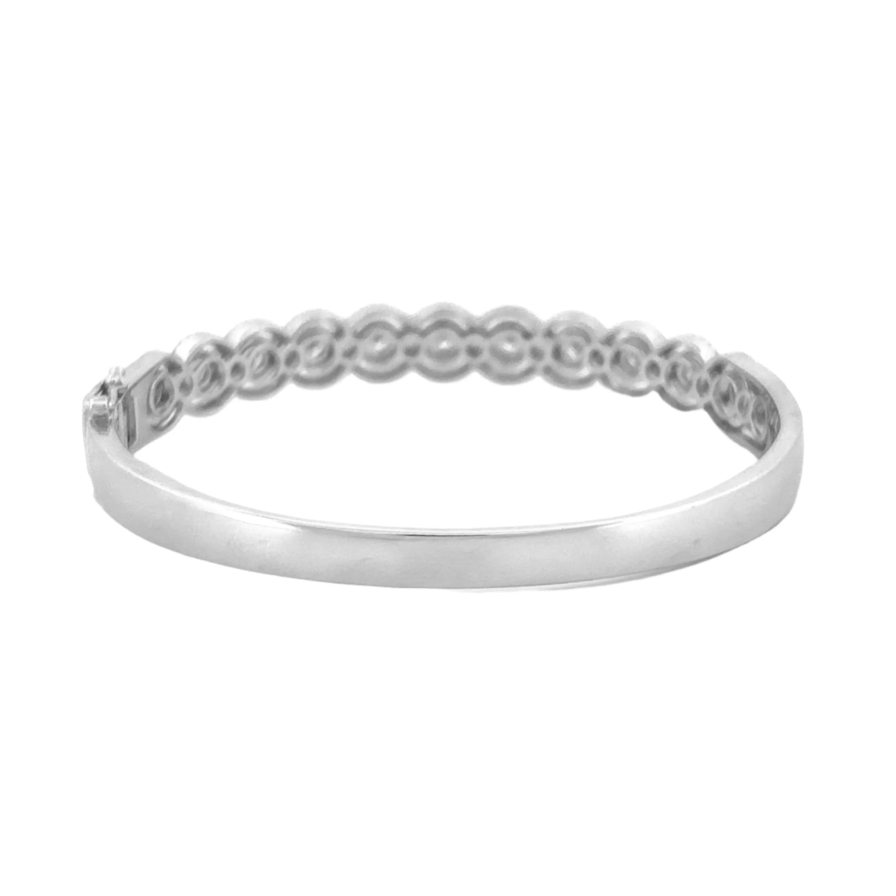 14K Gold Diamond Open Round Halo Bangle