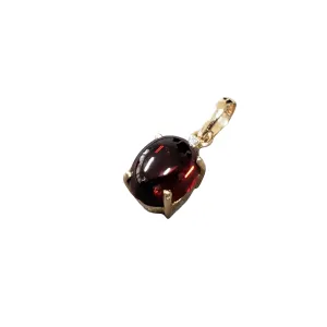 14k Gold Red Garnet & Brilliant Cut Diamond Pendant