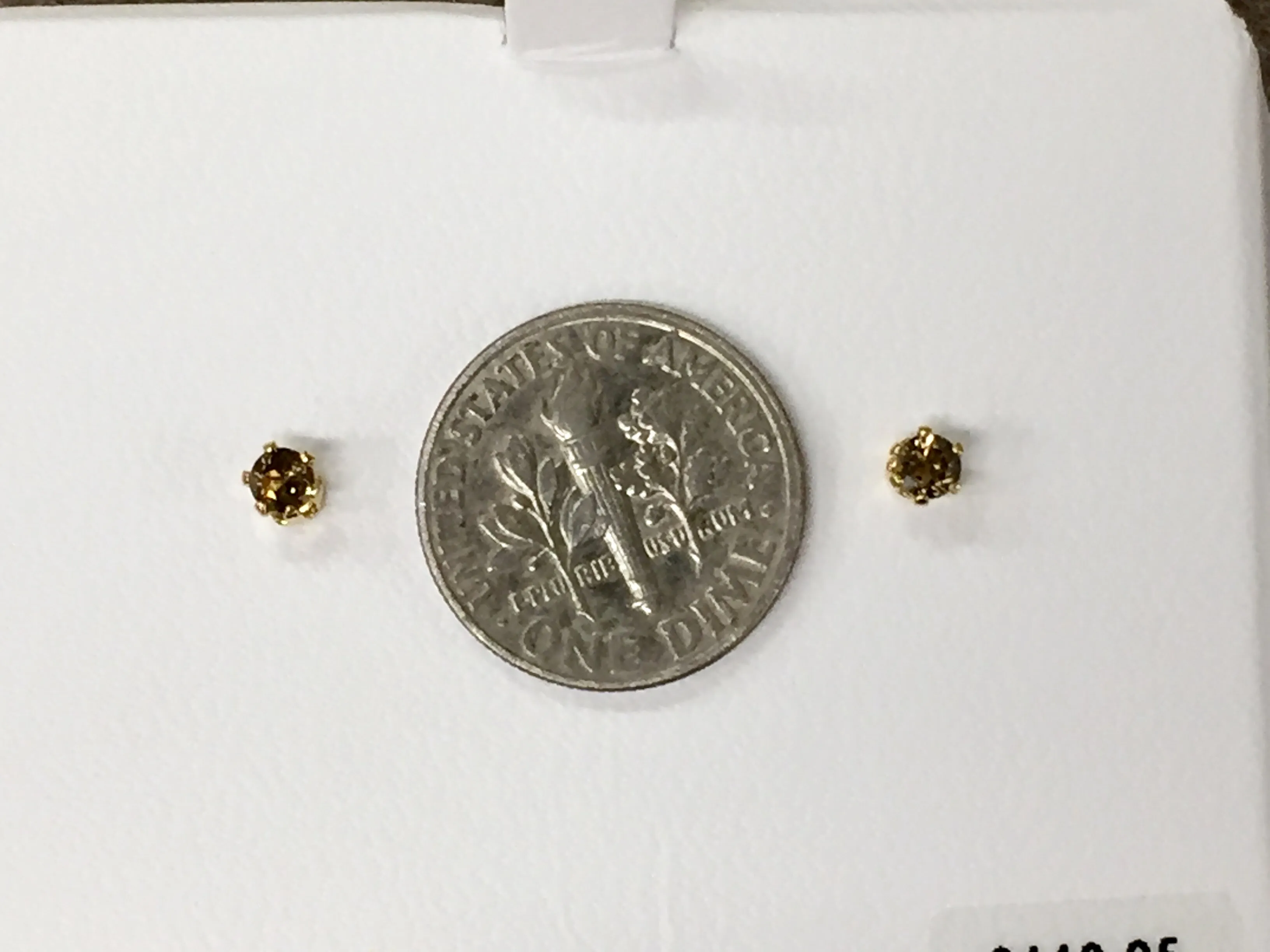 14K Gold Smokey Quartz Earrings