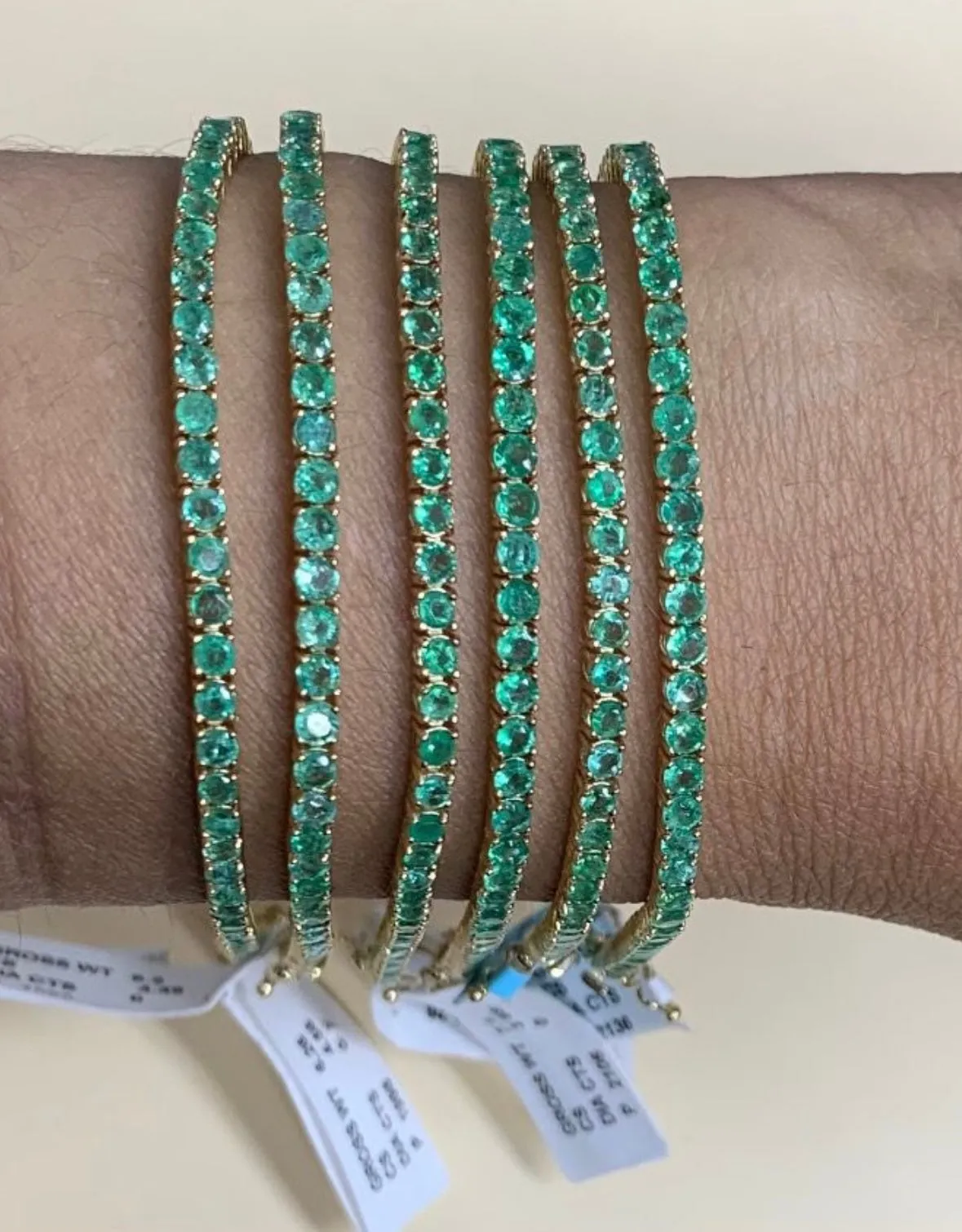 14k Green Emerald Tennis Bracelet