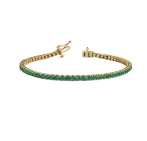 14k Green Emerald Tennis Bracelet