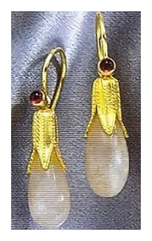 14k Rose Quartz Drop Earrings