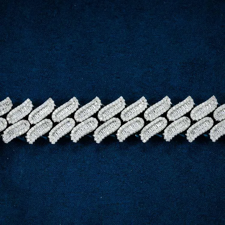 15MM Moissanite Spiked Cuban Link Bracelet 14K Gold