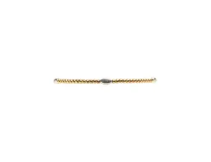 2MM YELLOW GOLD FILLED BRACELET WITH STERLING SILVER ORZO PATTERN