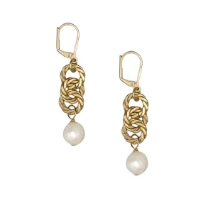 359-01-G | KARL CHAIN EARRING (WHITE ON GOLD)