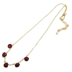 5 Drop Garnet Necklace