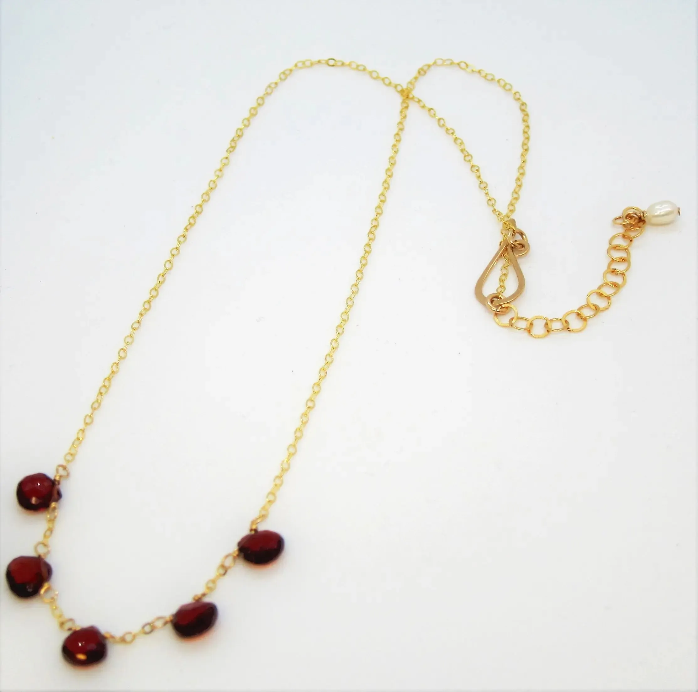 5 Drop Garnet Necklace