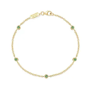 5 Illusion Set Emerald Accent Bracelet