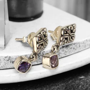 Amethyst Drop Studs