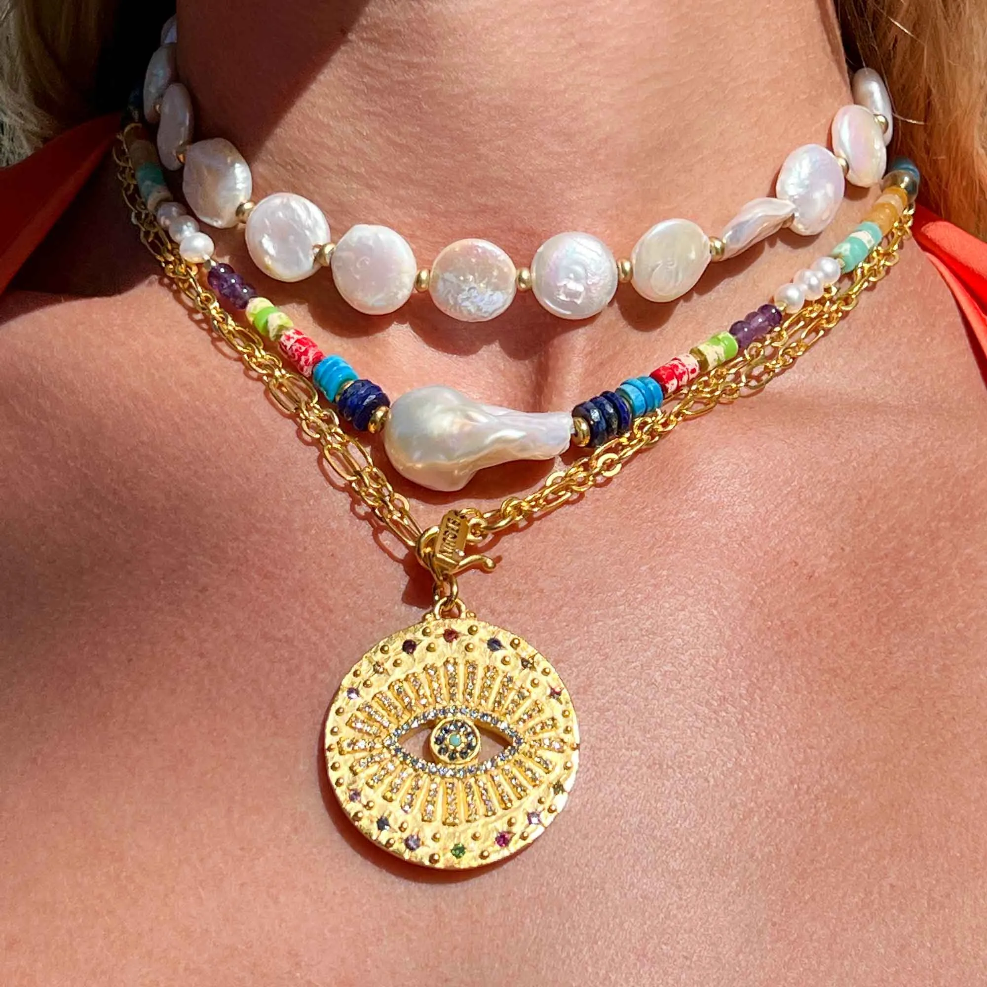 Athena Super Evil Eye Convertible Necklace