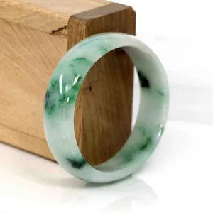 Baikalla Genuine Burmese Green Jadeite Jade Oval Bangle (59.26 mm) #342
