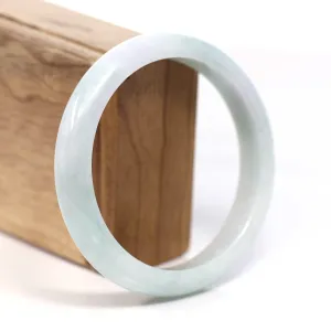 Baikalla Genuine White & Green Burmese Jadeite Jade Bangle Bracelet (62.67mm) #T216
