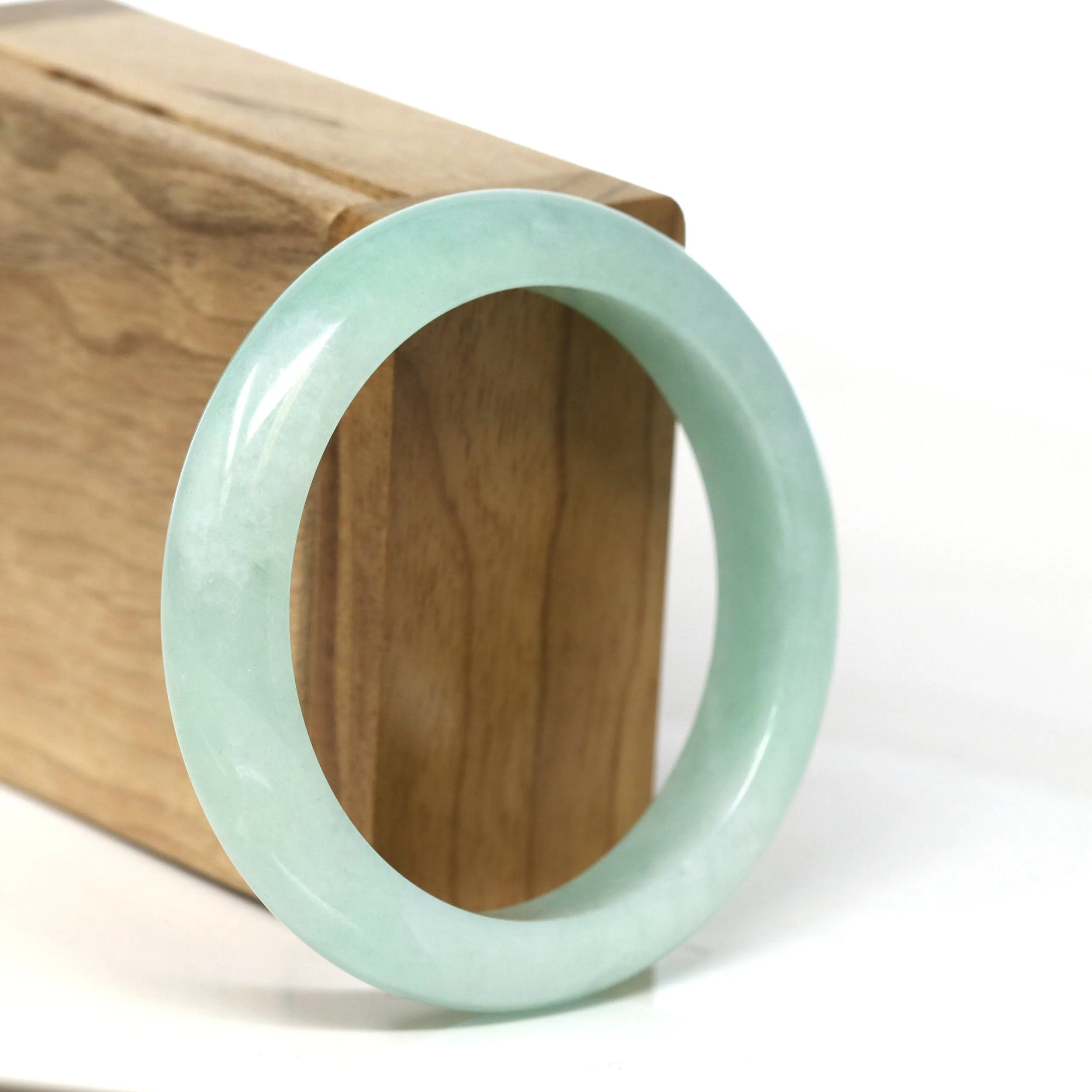 Baikalla Natural Burmese Apple Green Jadeite Jade Bangle Bracelet (55.69mm) #T299