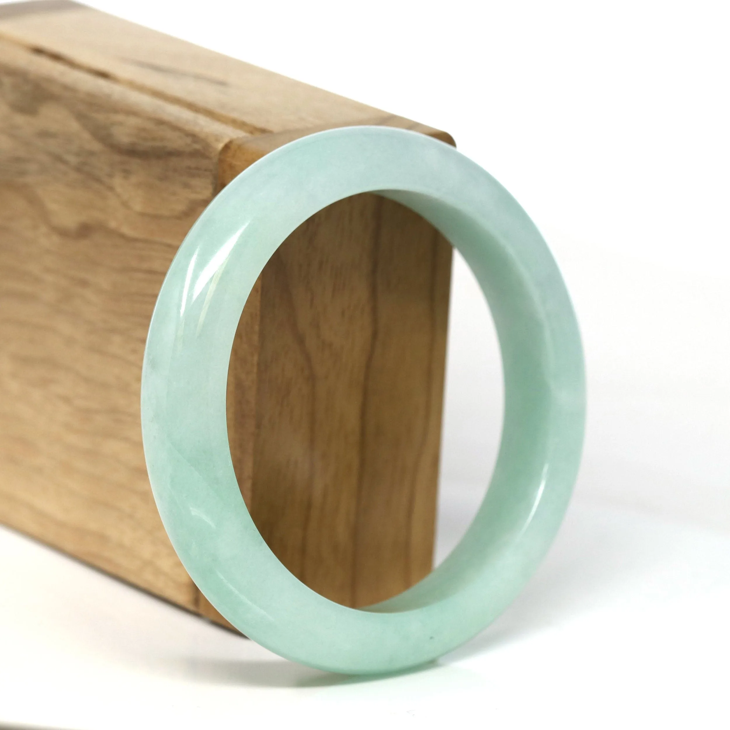 Baikalla Natural Burmese Apple Green Jadeite Jade Bangle Bracelet (55.69mm) #T299