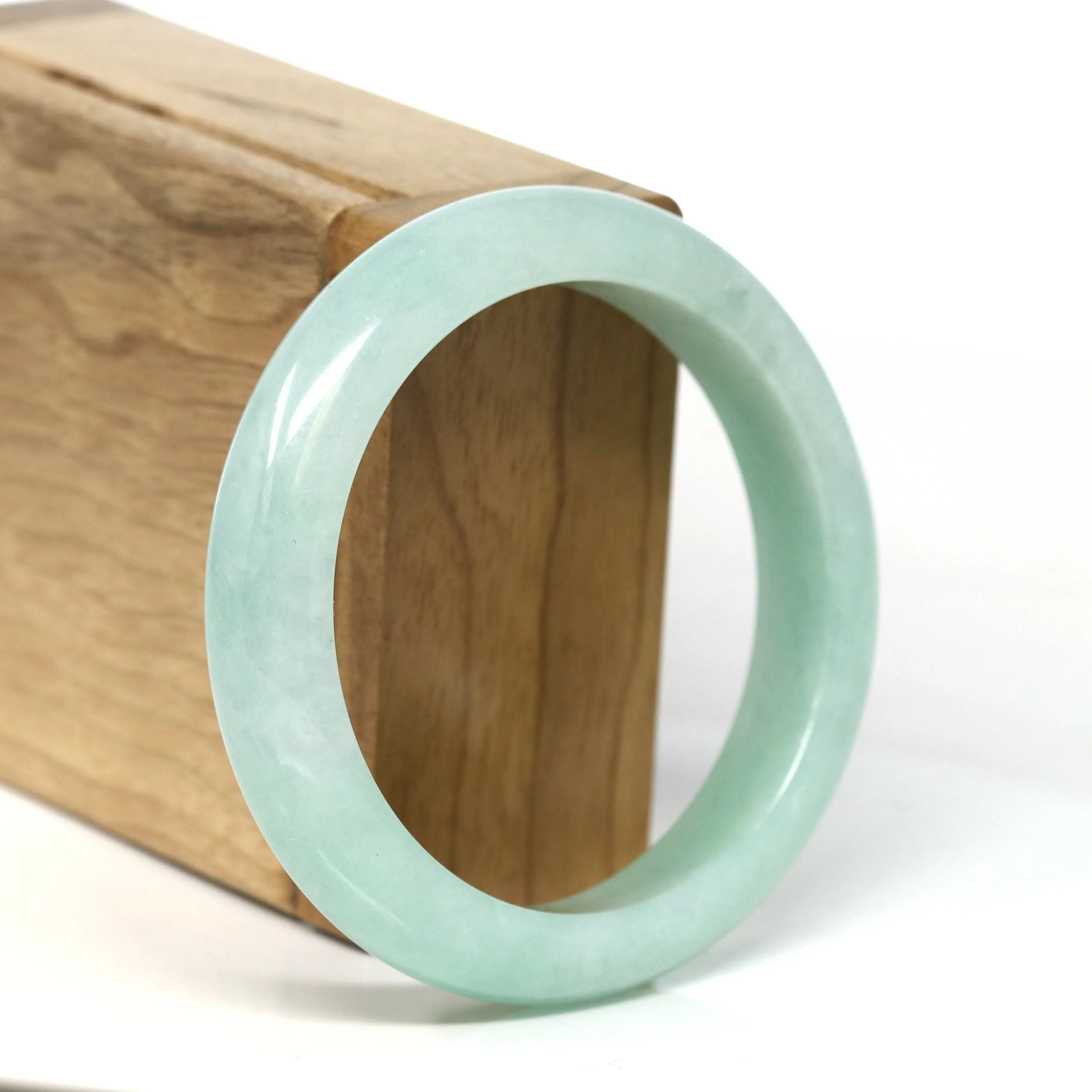 Baikalla Natural Burmese Apple Green Jadeite Jade Bangle Bracelet (55.69mm) #T299