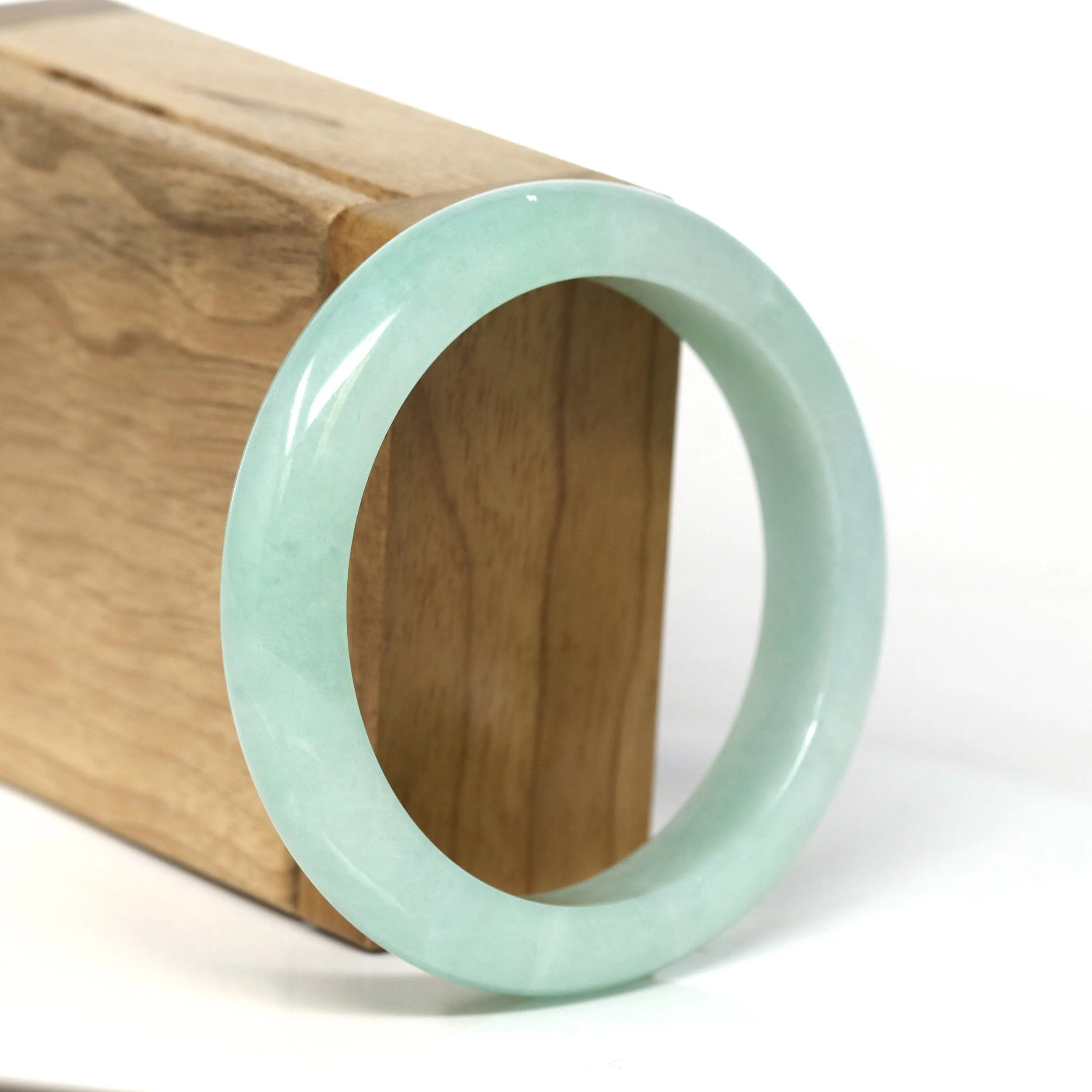 Baikalla Natural Burmese Apple Green Jadeite Jade Bangle Bracelet (55.69mm) #T299