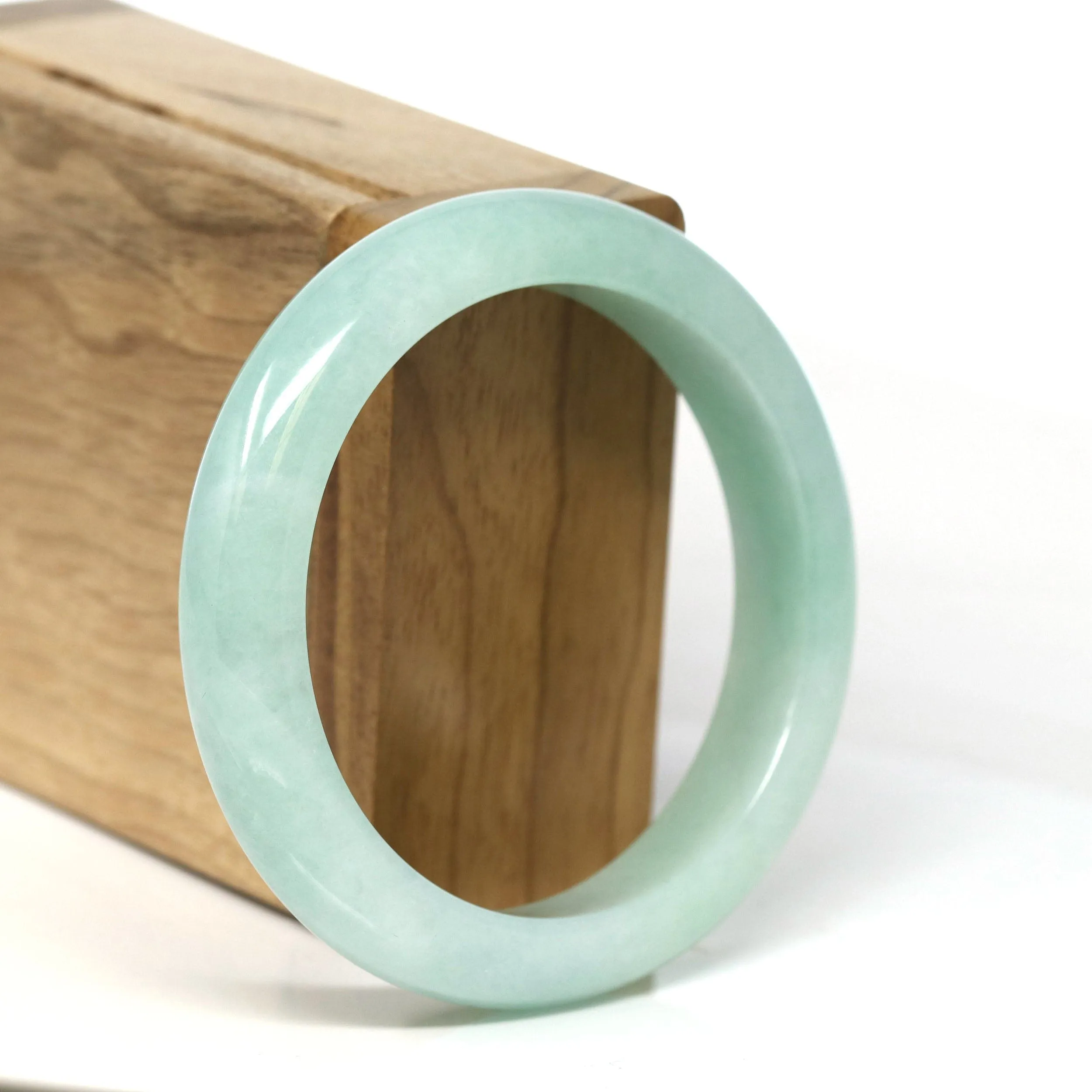 Baikalla Natural Burmese Apple Green Jadeite Jade Bangle Bracelet (55.69mm) #T299
