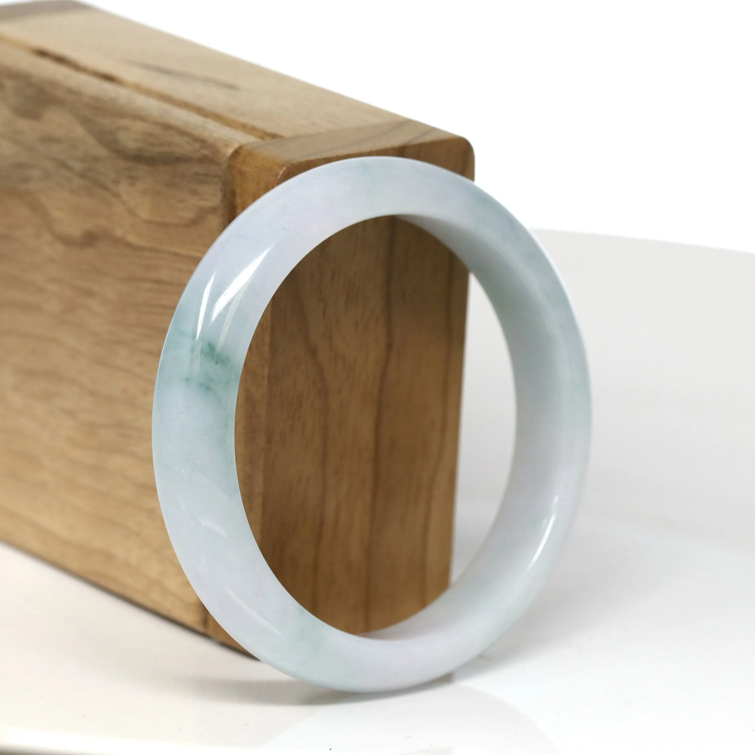 Baikalla Natural Burmese Blue Green Jadeite Jade Bangle Bracelet (54.07mm) #T280