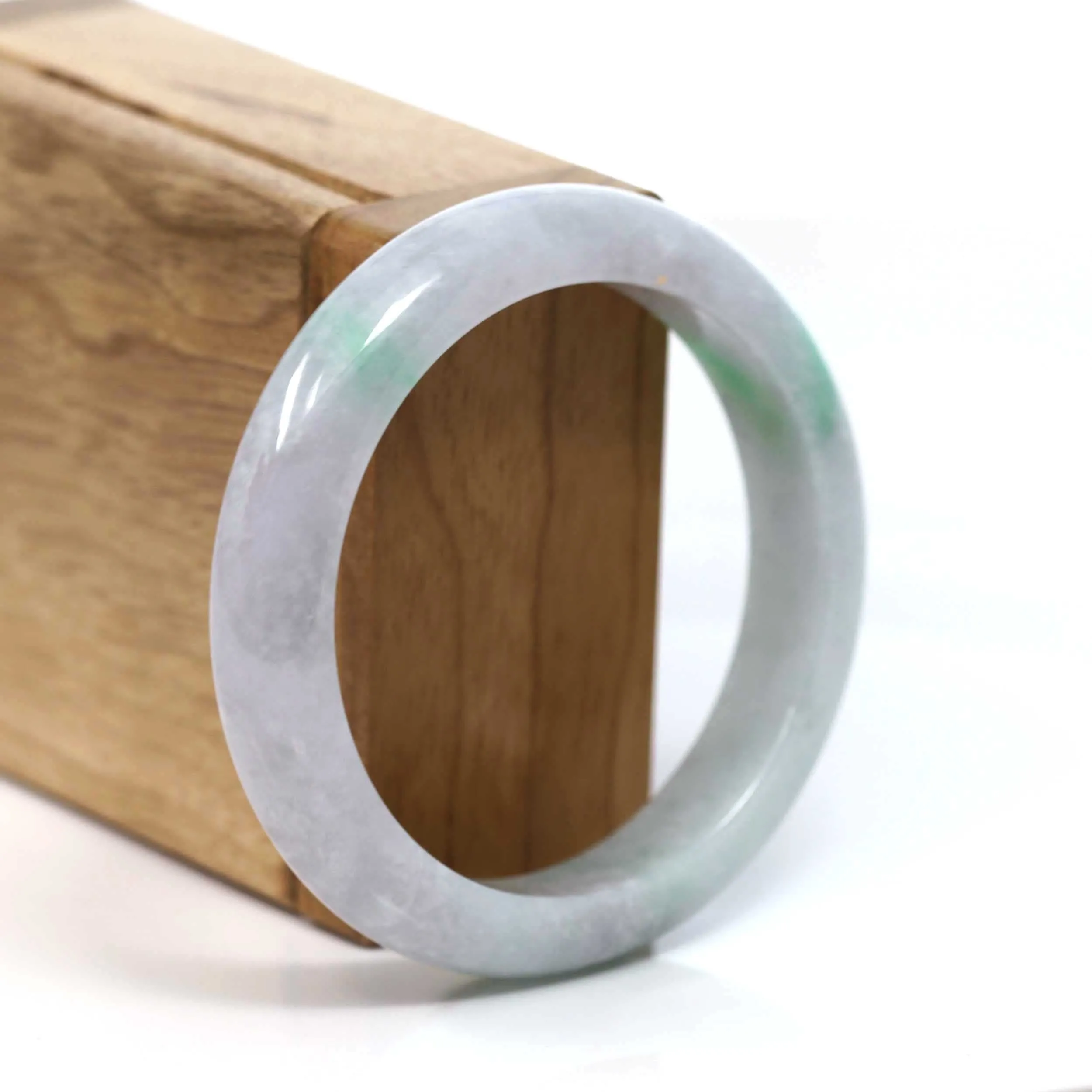 Baikalla™ "Classic Bangle" Genuine Burmese Green Jadeite Jade Bangle Bracelet (55.06mm) #T211