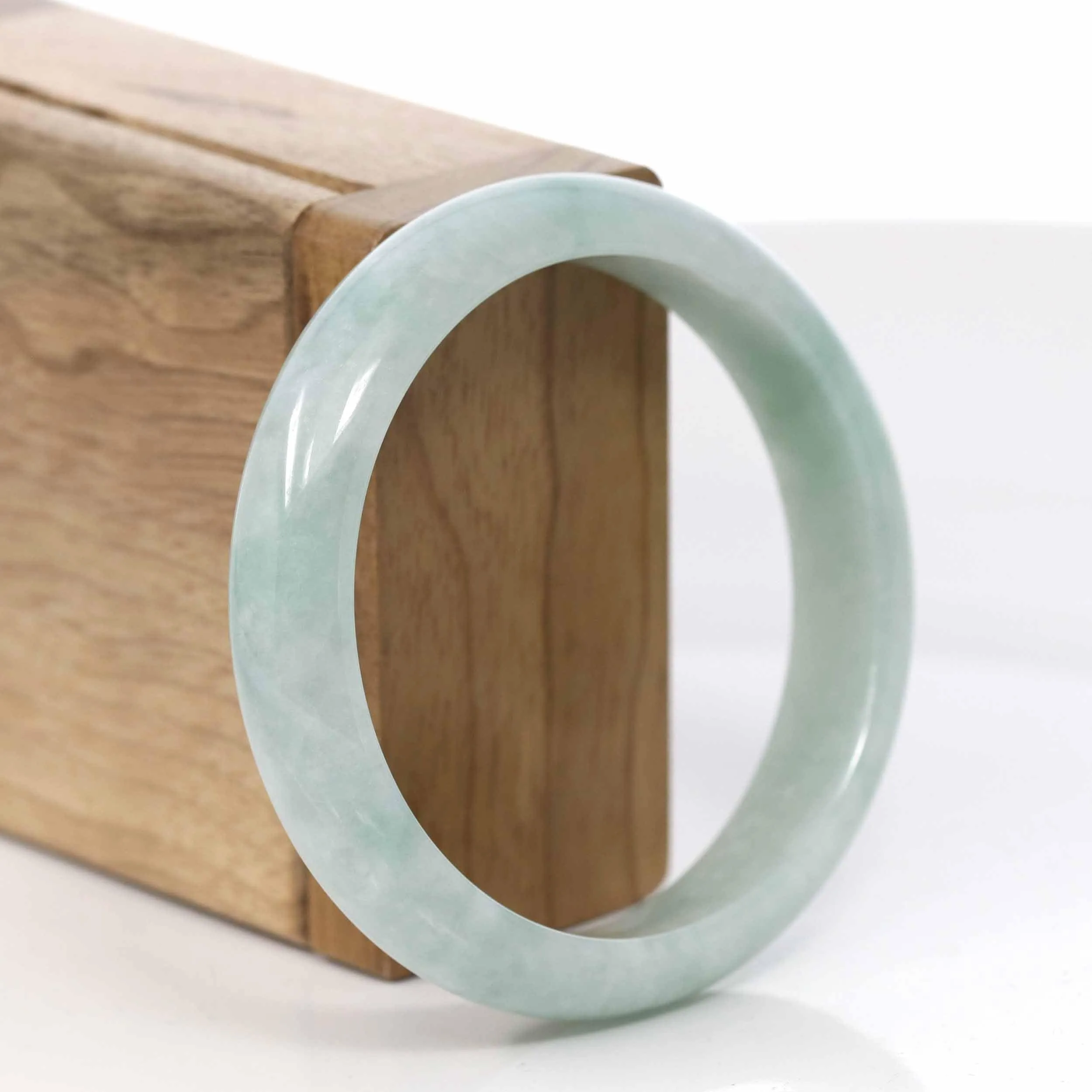 Baikalla™ "Classic Bangle" Genuine Burmese Green Jadeite Jade Bangle Bracelet (57.05 mm) #427