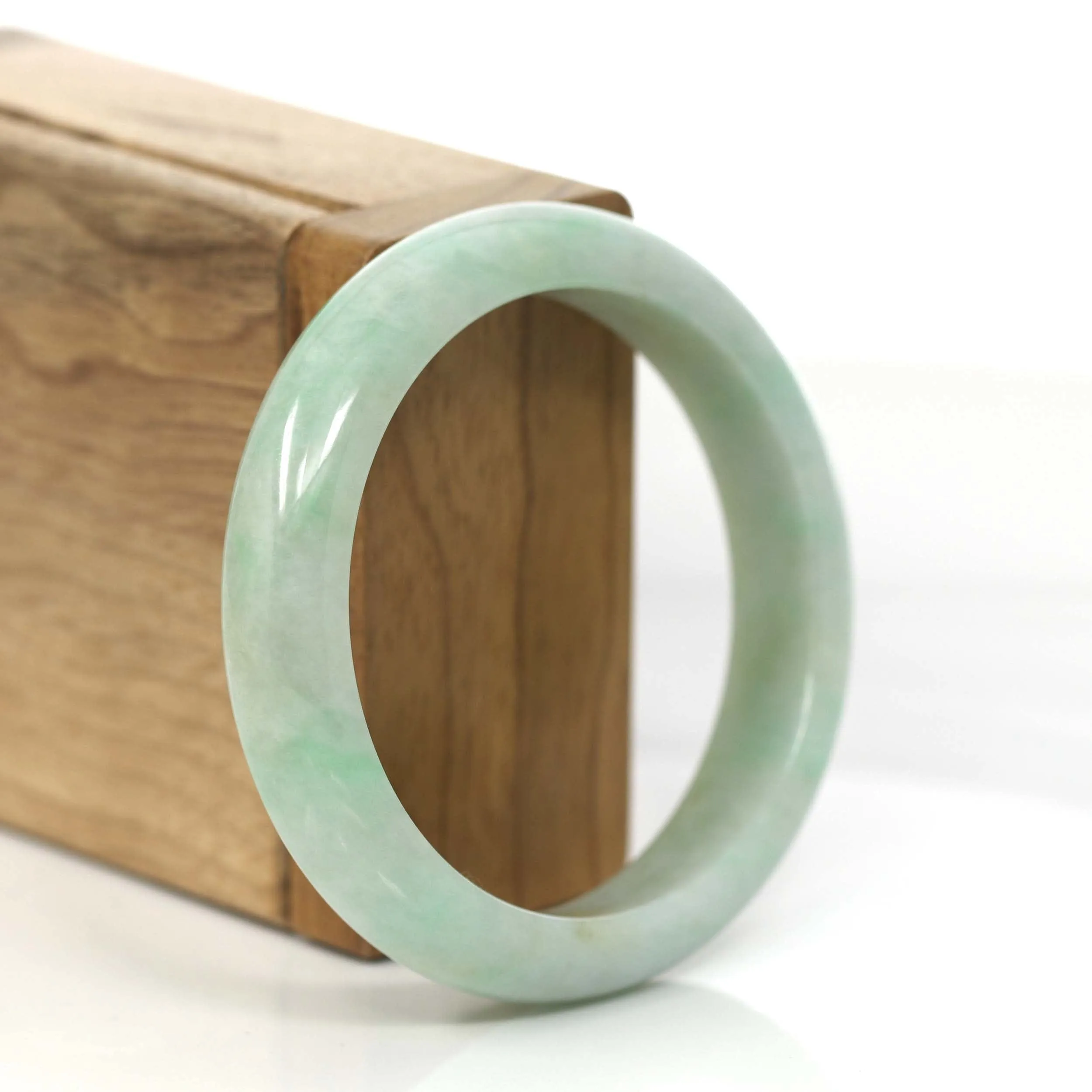 Baikalla "Classic Bangle" Green Natural Burmese Jadeite Jade Bangle (55.35 mm) #824