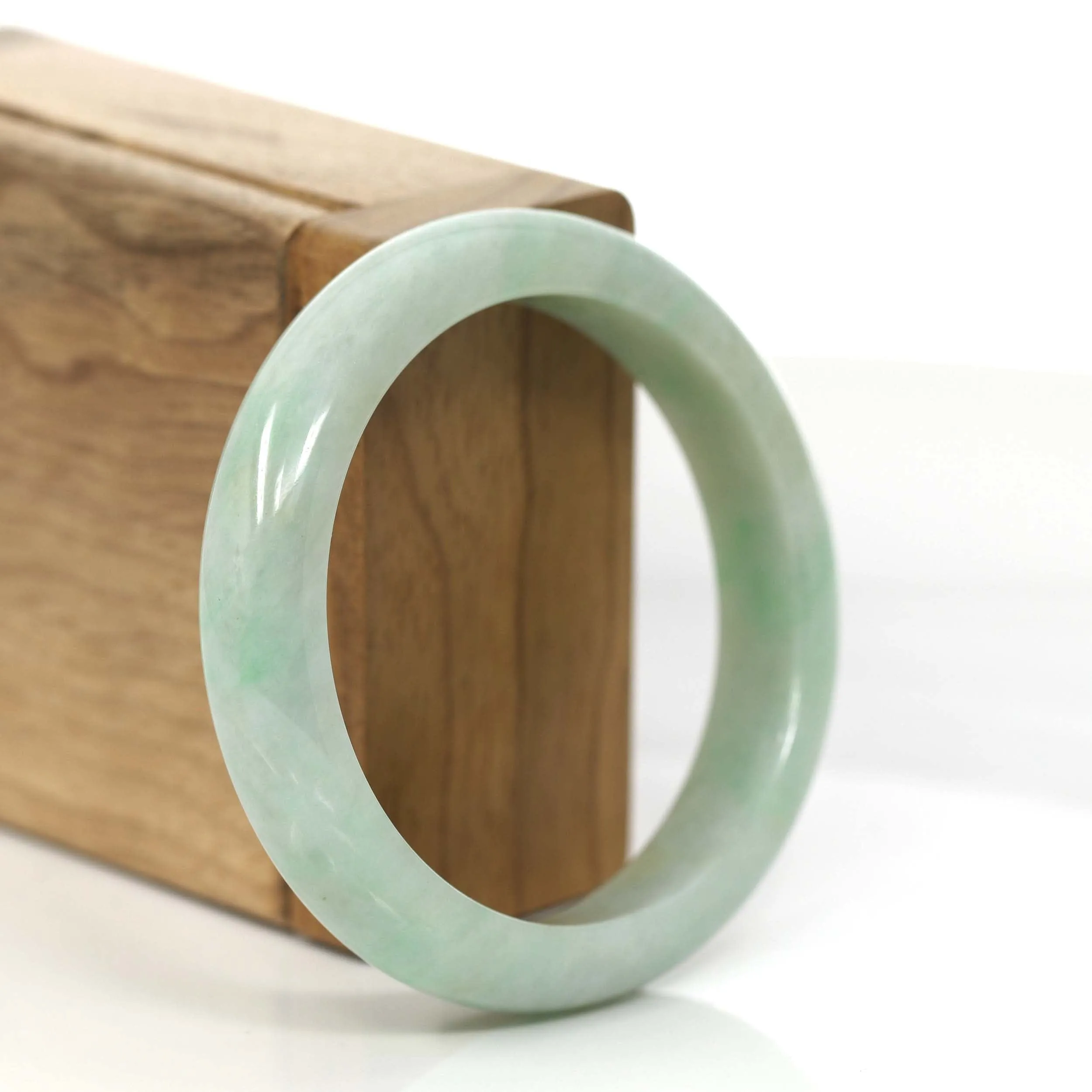 Baikalla "Classic Bangle" Green Natural Burmese Jadeite Jade Bangle (55.35 mm) #824