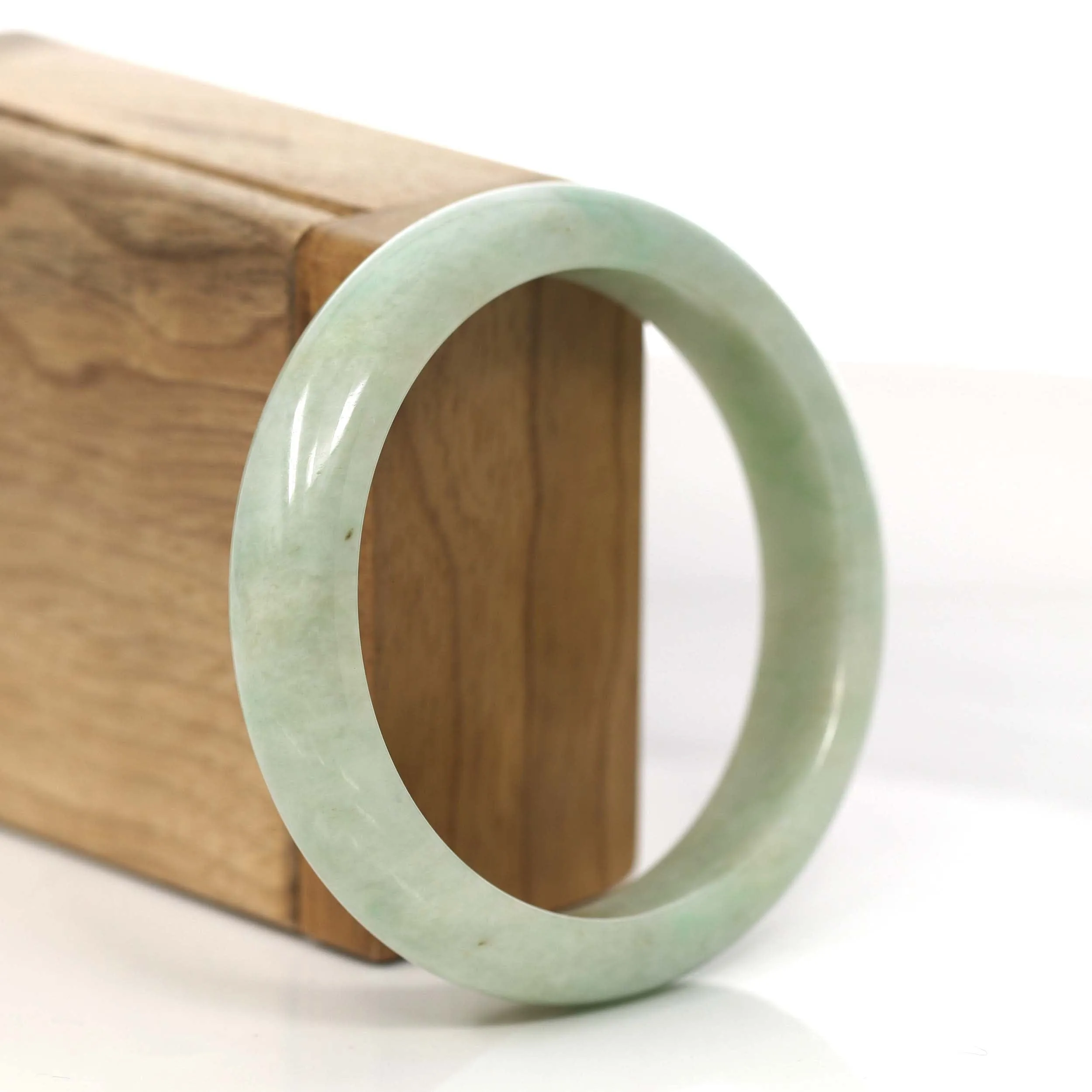 Baikalla "Classic Bangle" Yellow Green Natural Burmese Jadeite Jade Bangle (57.39 mm) #815