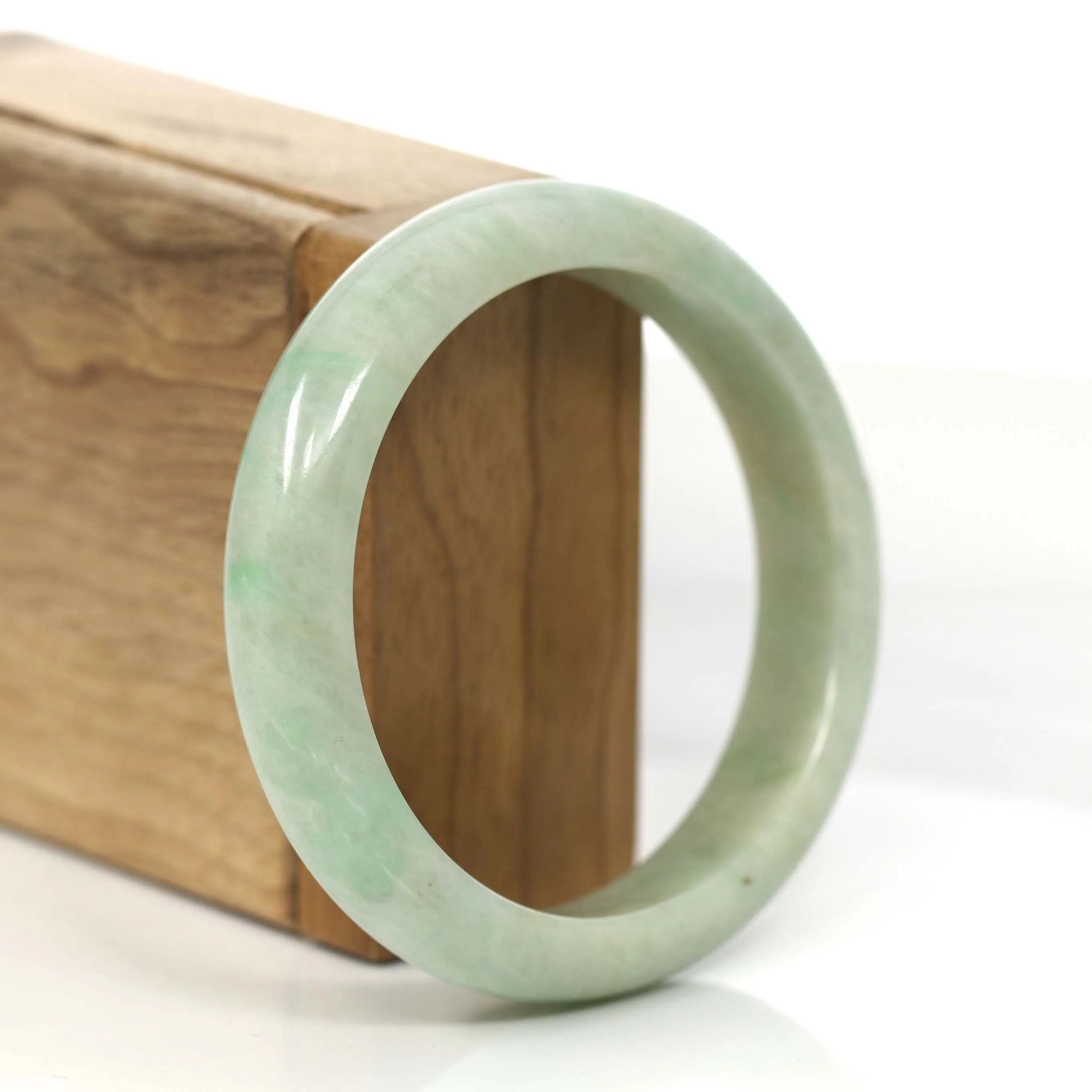 Baikalla "Classic Bangle" Yellow Green Natural Burmese Jadeite Jade Bangle (57.39 mm) #815