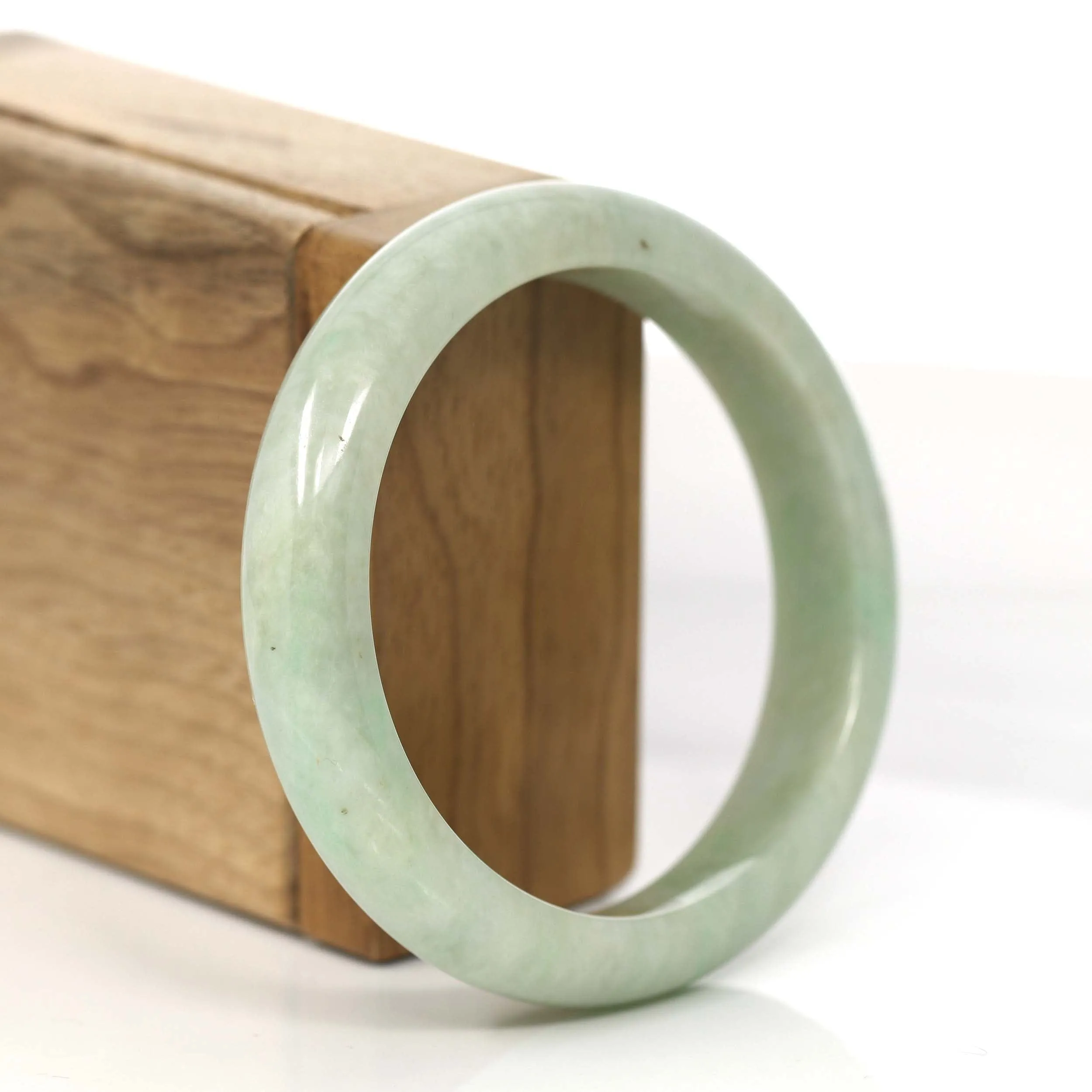 Baikalla "Classic Bangle" Yellow Green Natural Burmese Jadeite Jade Bangle (57.39 mm) #815