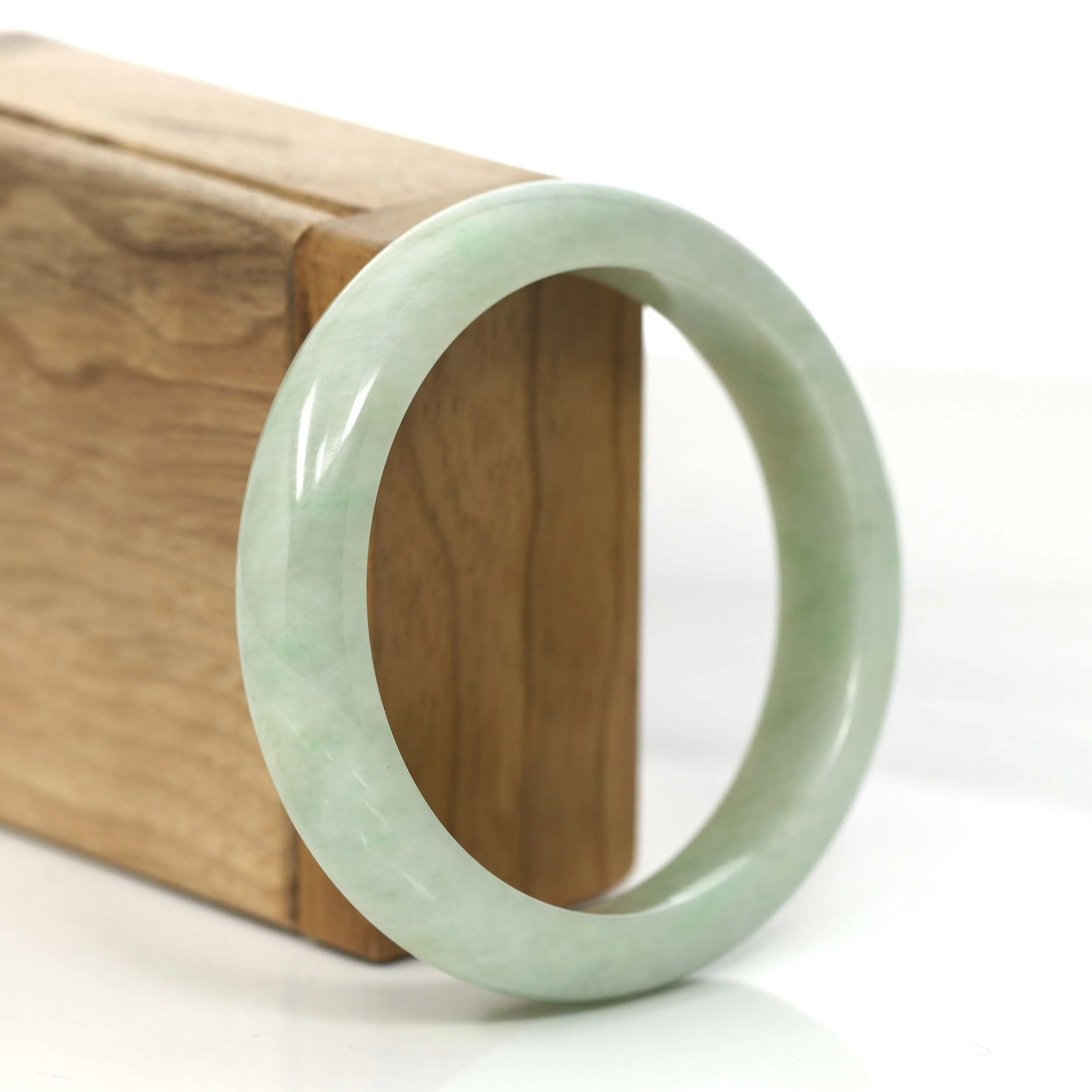 Baikalla "Classic Bangle" Yellow Green Natural Burmese Jadeite Jade Bangle (57.39 mm) #815