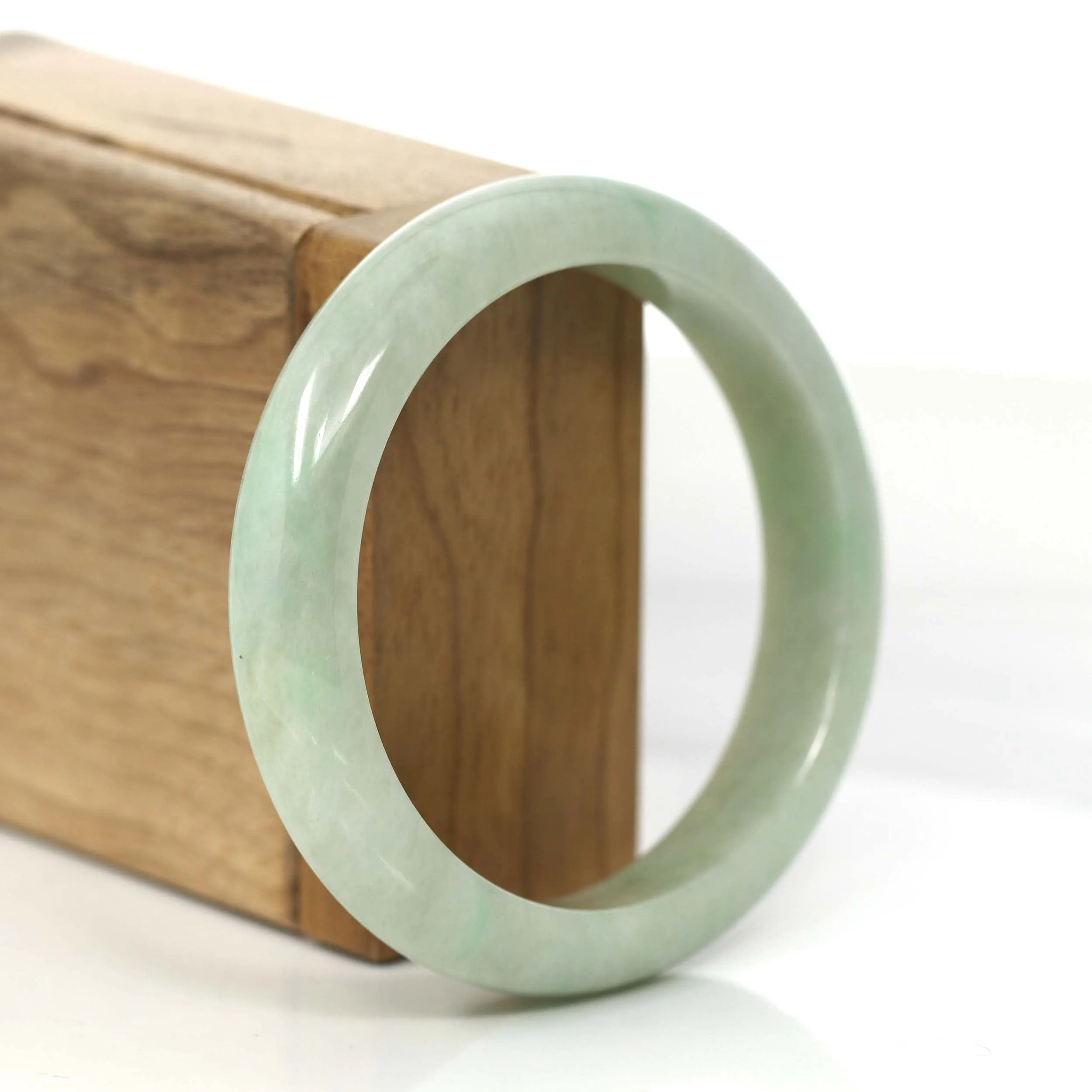 Baikalla "Classic Bangle" Yellow Green Natural Burmese Jadeite Jade Bangle (57.39 mm) #815