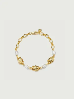 Baroque Pearl Cascade Croissant Bracelet