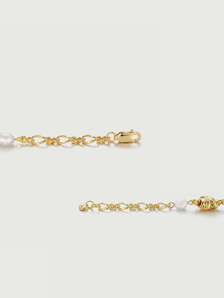 Baroque Pearl Cascade Croissant Bracelet