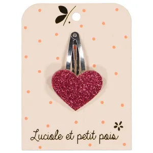 Barrette coeur - Framboise