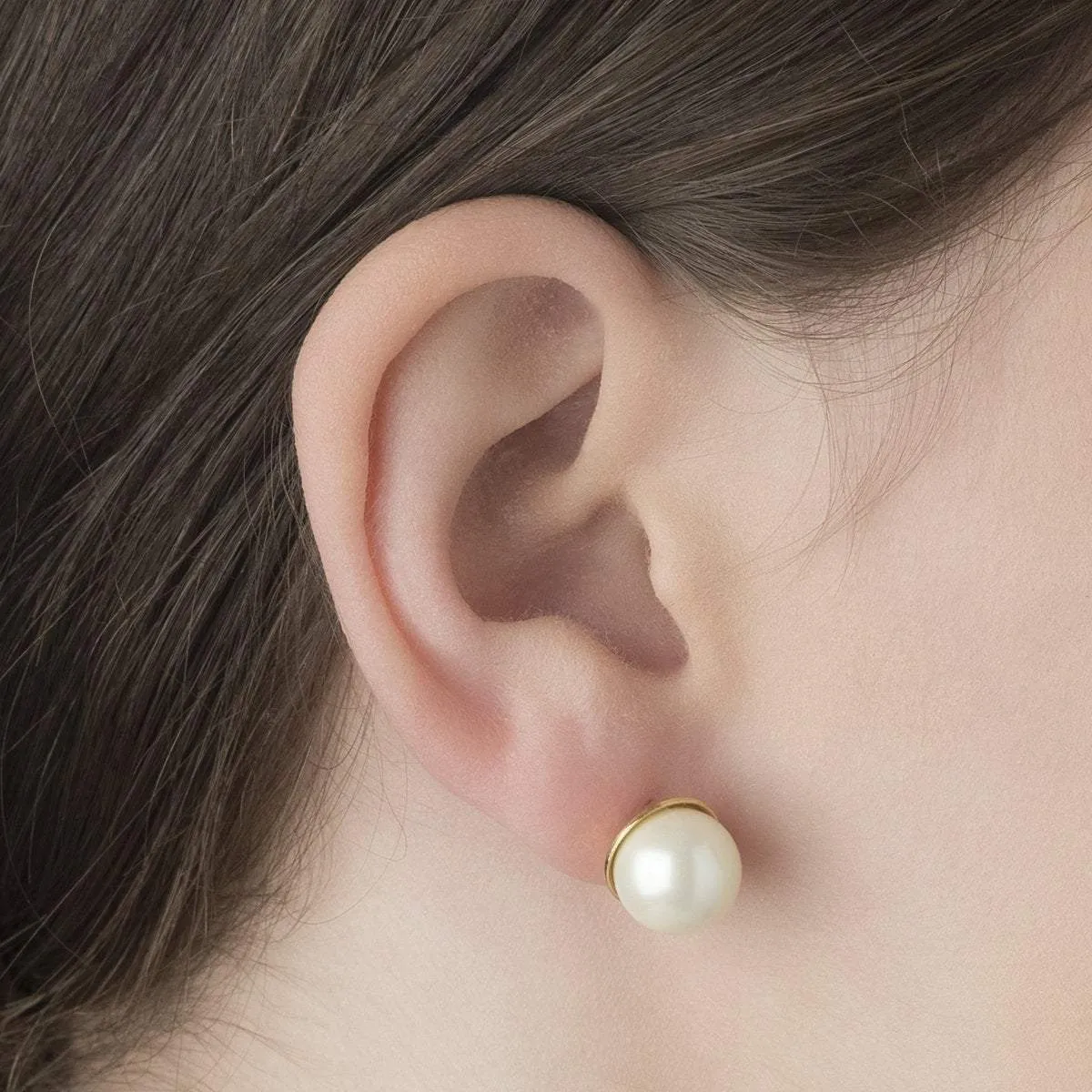 Bee Pearl Earrings by Bill Skinner Gold Plate