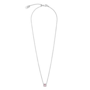 Birthstone October Necklace Rose Quartz Silver