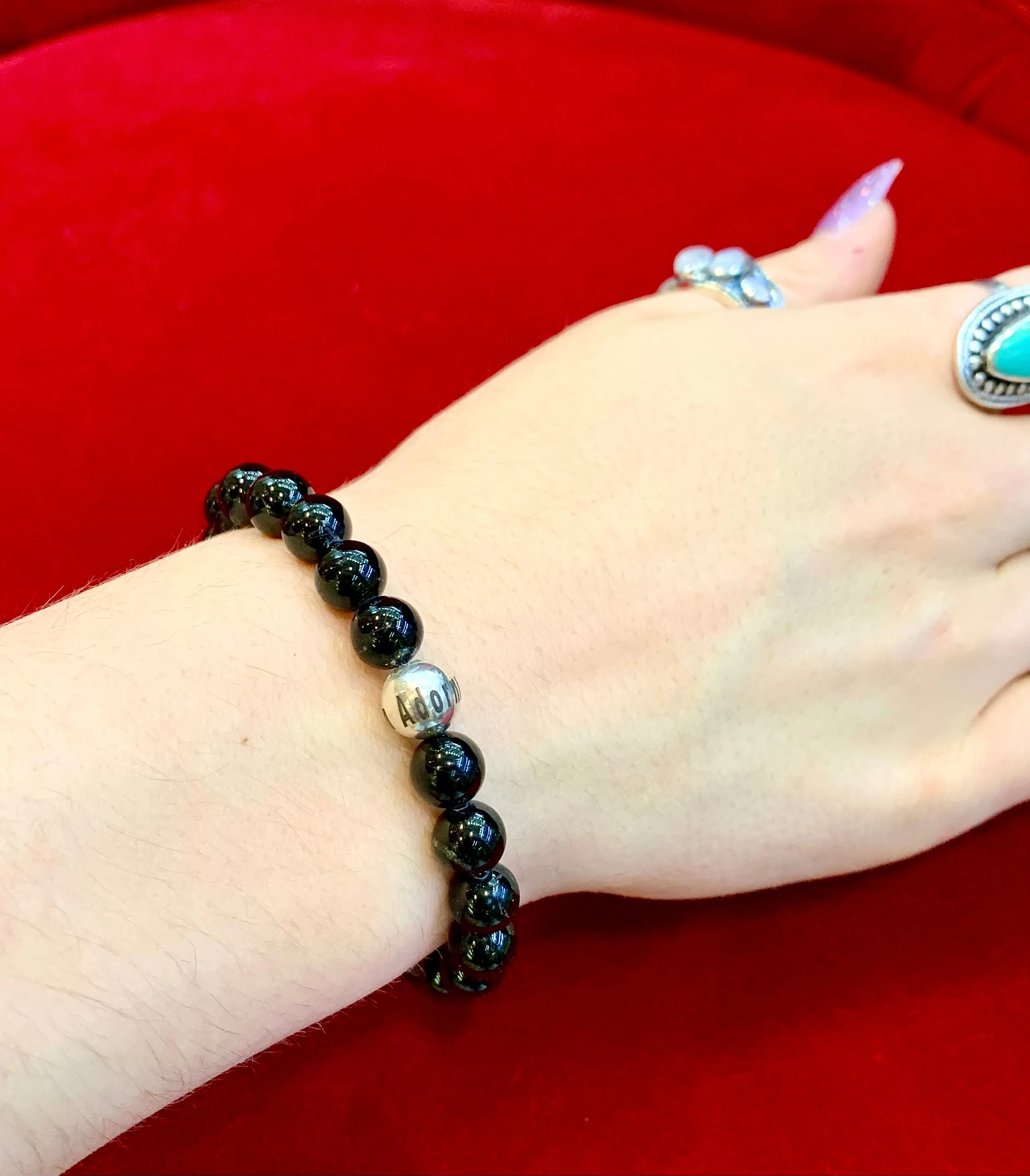 Black Tourmaline Crystal Bead Bracelet