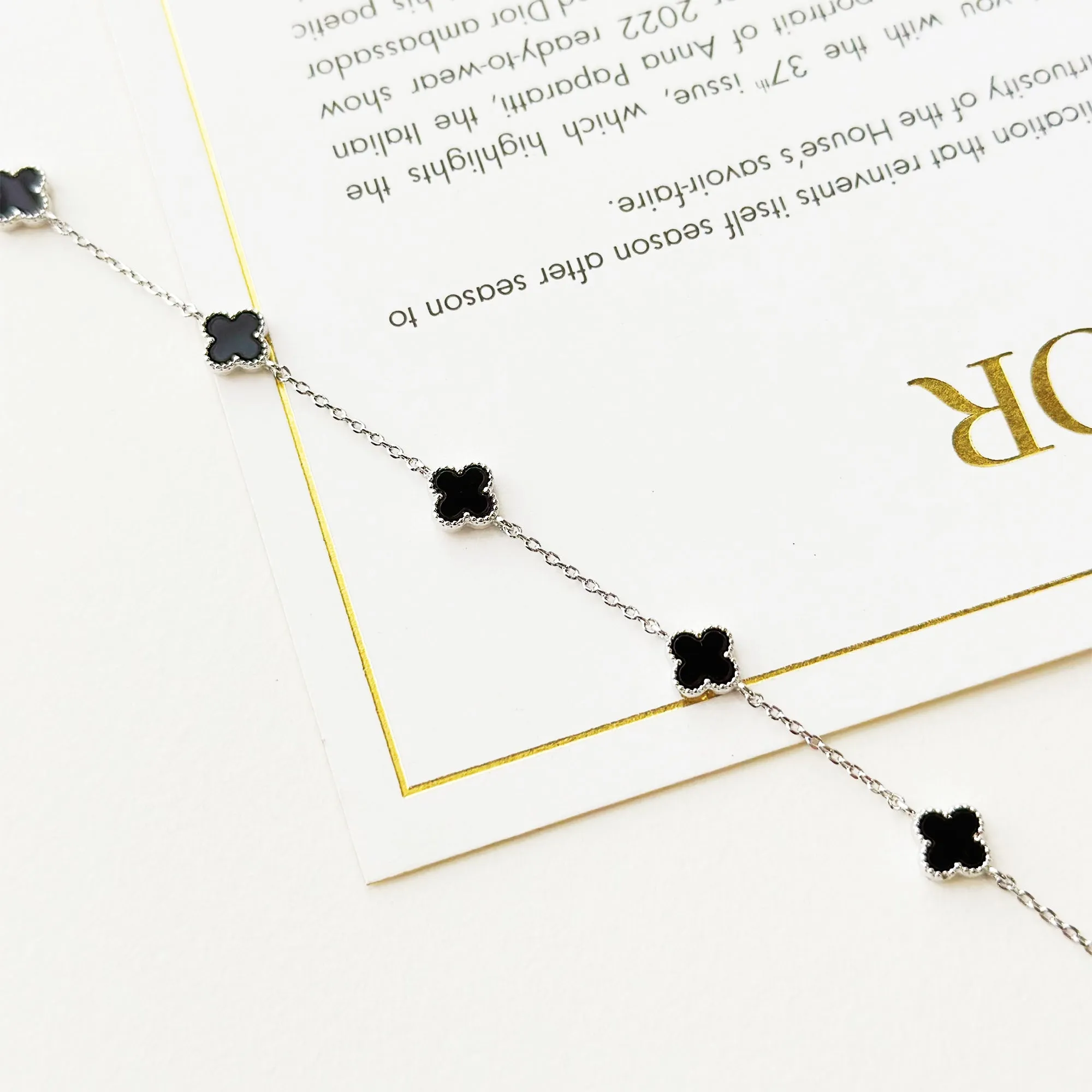 Black Vanya Clover Bracelet