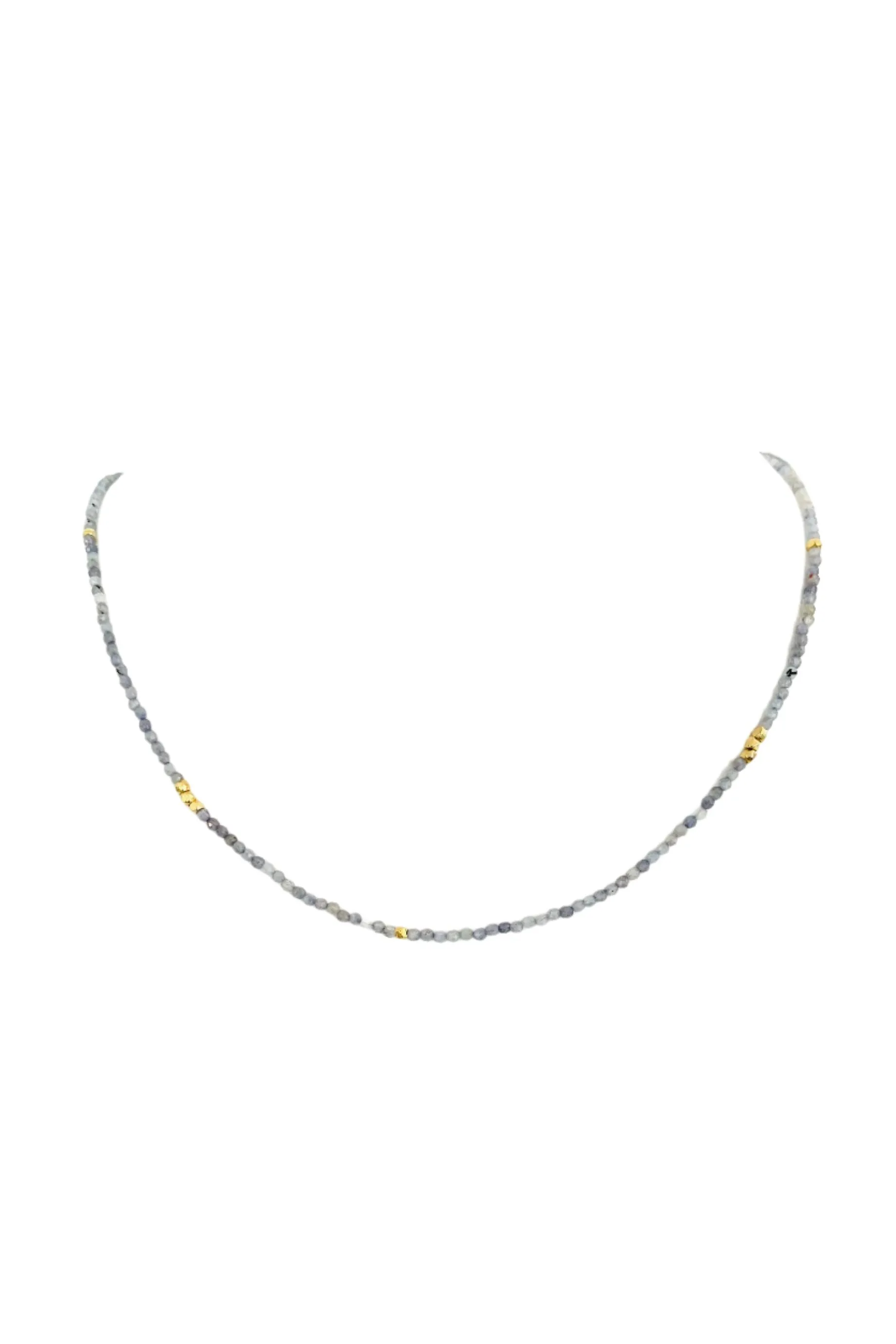 Blue Topaz and Gold Vermeil Beaded Necklace