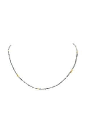 Blue Topaz and Gold Vermeil Beaded Necklace