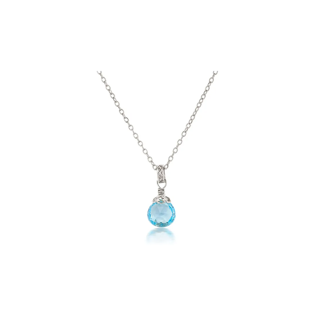 Blue Topaz Briolette Necklace